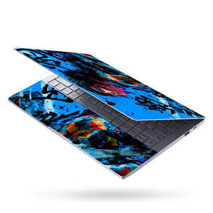 Demon Slayer Blue Ink Grunge Laptop Skin - View 3