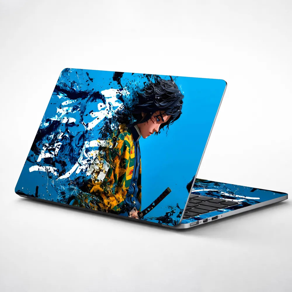 Demon Slayer Ink Splash Dissolve Laptop Skin - View 1