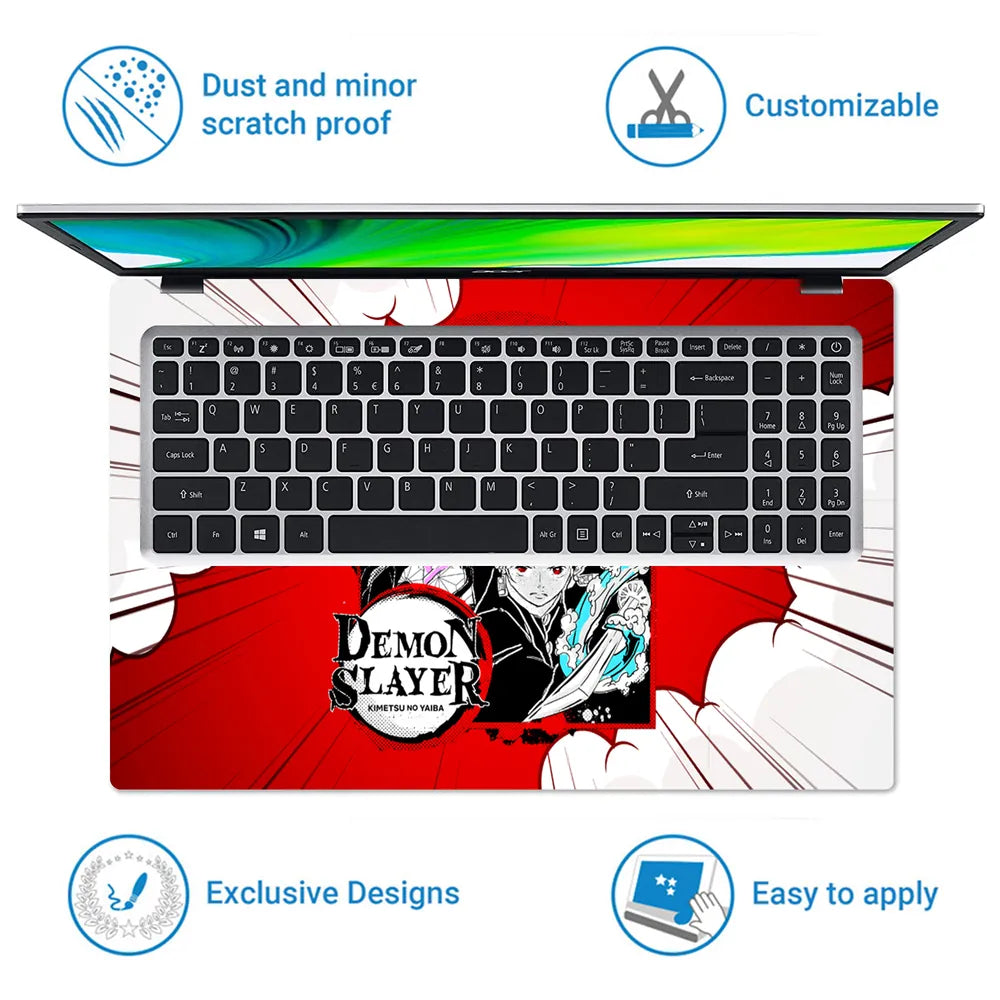 Demon Slayer Main Group Water Art Laptop Skin - View 5