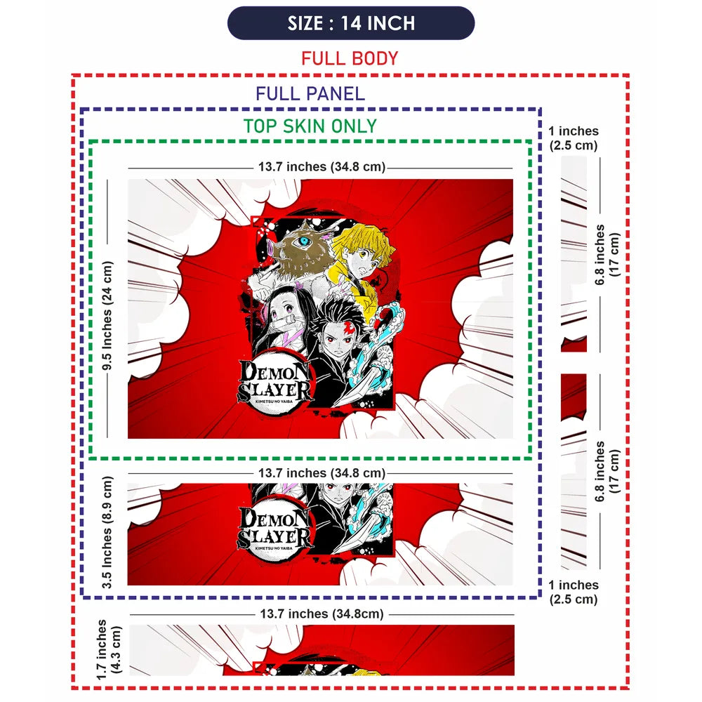 Demon Slayer Main Group Water Art Laptop Skin - View 7