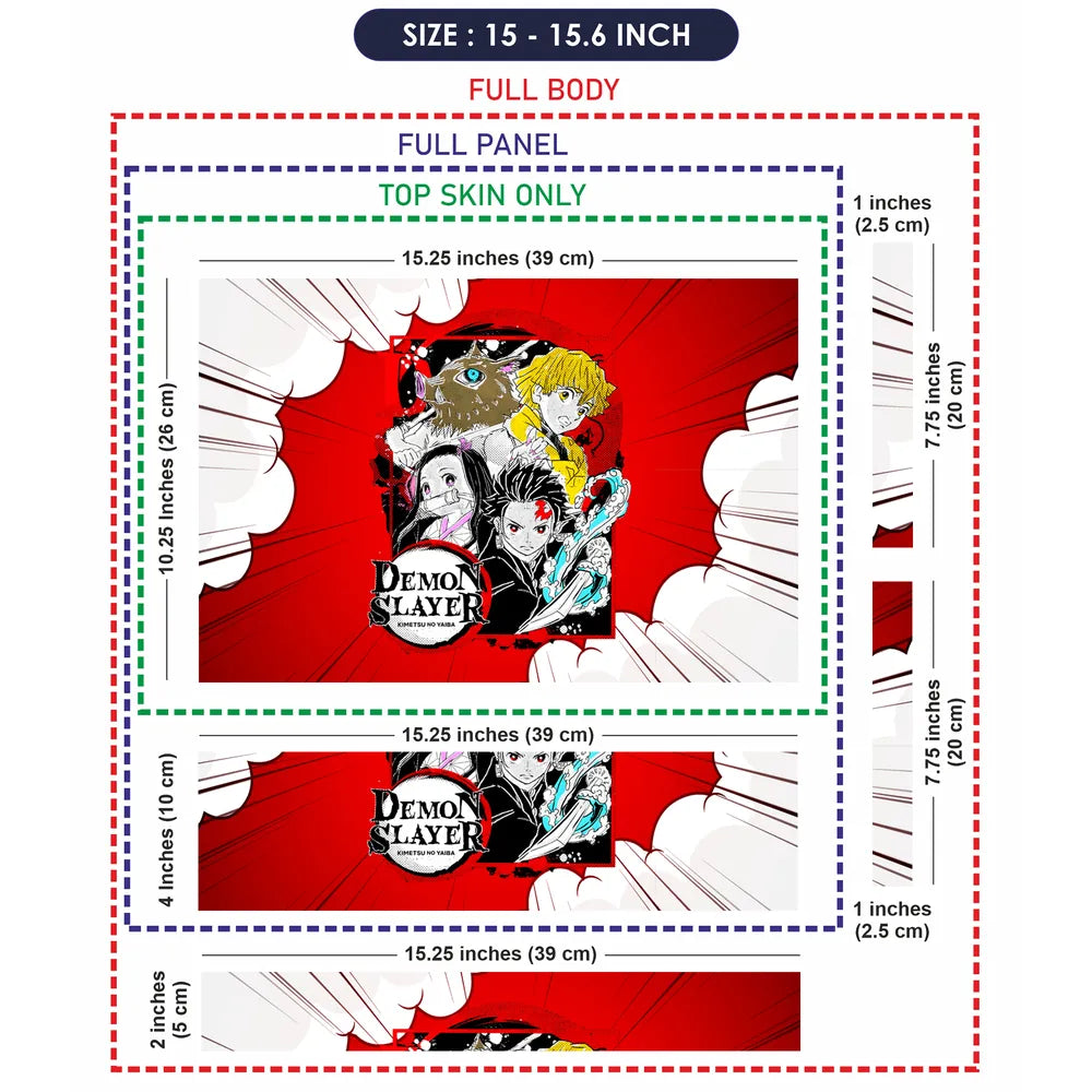 Demon Slayer Main Group Water Art Laptop Skin - View 8