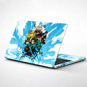 Demon Slayer Main Quartet Water Splash Laptop Skin - View 1