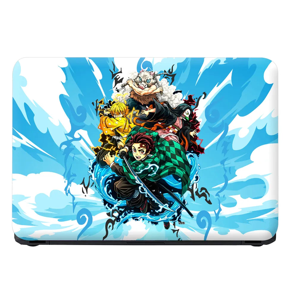 Demon Slayer Main Quartet Water Splash Laptop Skin - View 4