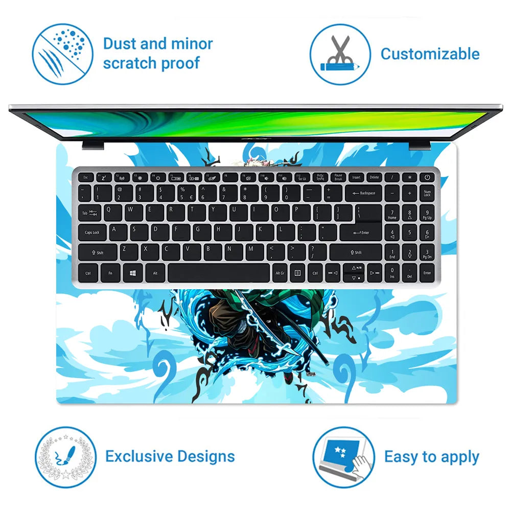 Demon Slayer Main Quartet Water Splash Laptop Skin - View 5