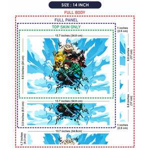 Demon Slayer Main Quartet Water Splash Laptop Skin - View 7