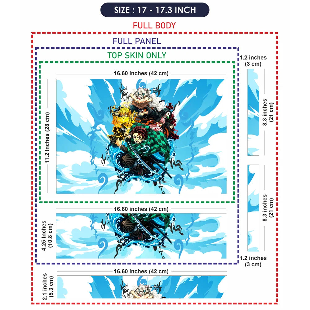 Demon Slayer Main Quartet Water Splash Laptop Skin - View 9