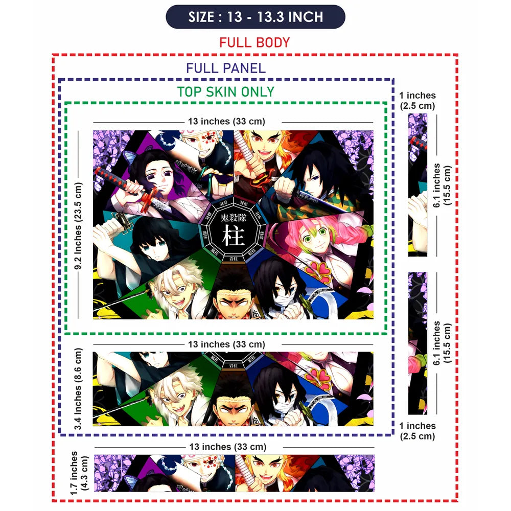 Demon Slayer Rengoku Fire Pillar Art Laptop Skin - View 6
