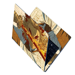 Demon Slayer Rengoku Fire Sword Art Laptop Skin - View 2