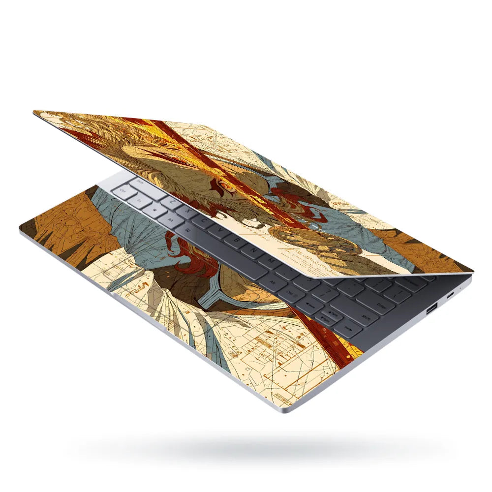Demon Slayer Rengoku Fire Sword Art Laptop Skin - View 3