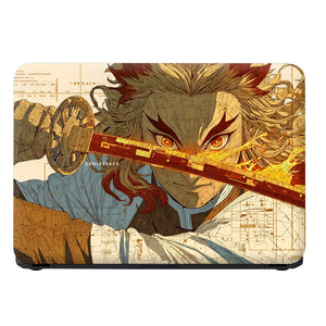 Demon Slayer Rengoku Fire Sword Art Laptop Skin - View 4