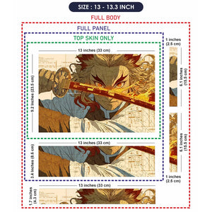 Demon Slayer Rengoku Fire Sword Art Laptop Skin - View 6