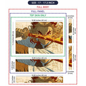 Demon Slayer Rengoku Fire Sword Art Laptop Skin - View 9