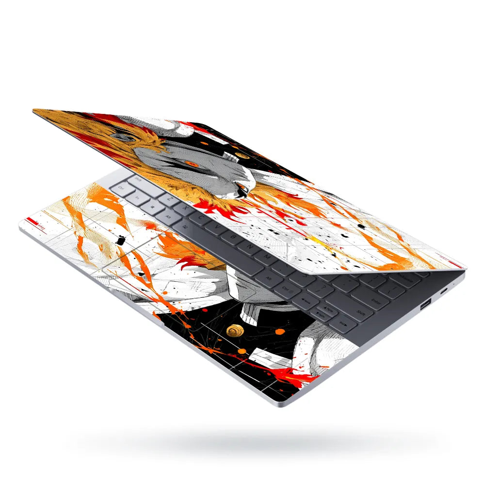 Demon Slayer Rengoku Flame Hashira Laptop Skin - View 3
