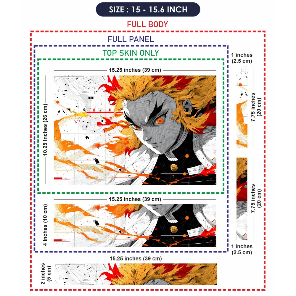Demon Slayer Rengoku Flame Hashira Laptop Skin - View 8