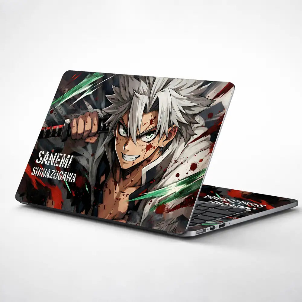 Demon Slayer Sanemi Battle Close Laptop Skin - View 1