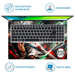 Demon Slayer Sanemi Battle Rage Laptop Skin - View 5