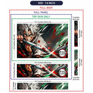 Demon Slayer Sanemi Battle Rage Laptop Skin - View 7