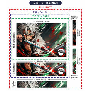 Demon Slayer Sanemi Battle Rage Laptop Skin - View 8