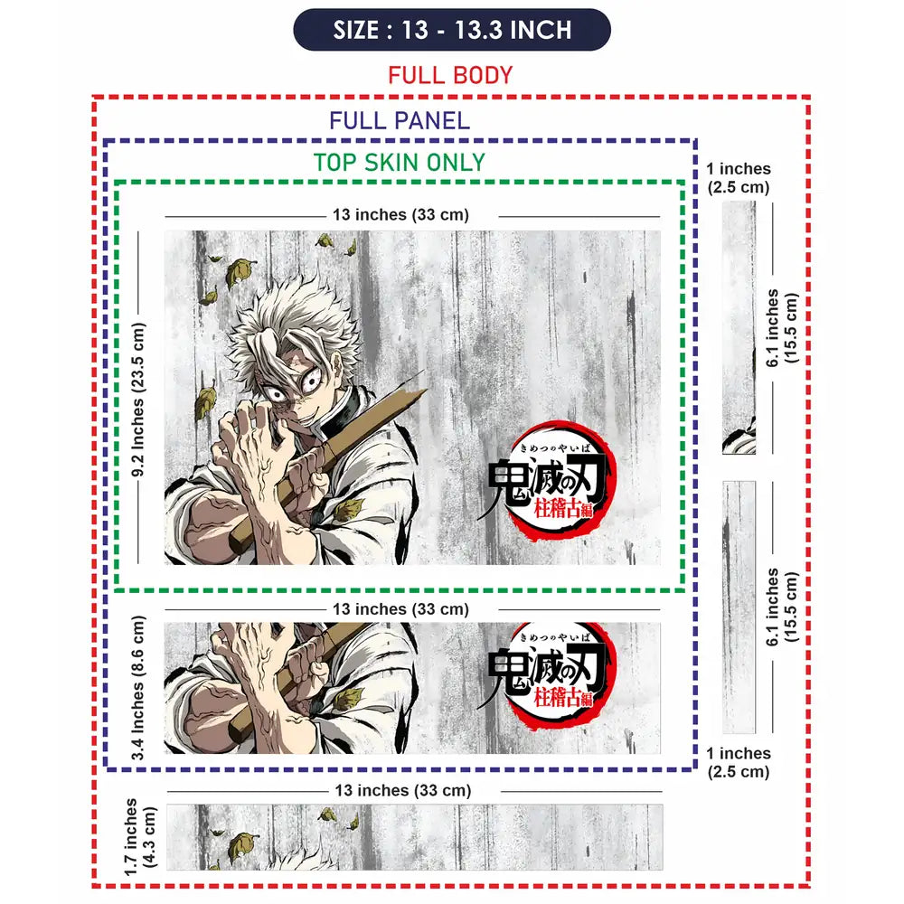 Demon Slayer Sanemi Hashira Arc Laptop Skin - View 6