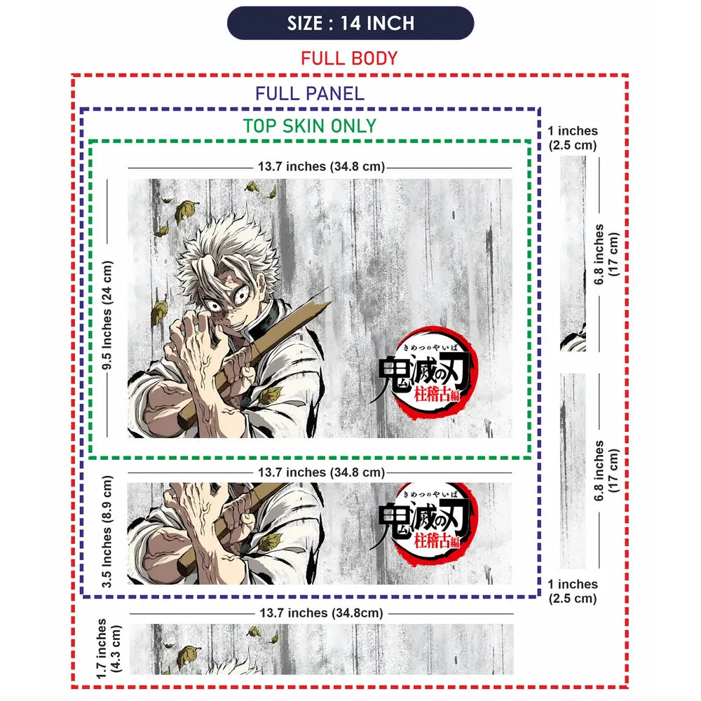 Demon Slayer Sanemi Hashira Arc Laptop Skin - View 7