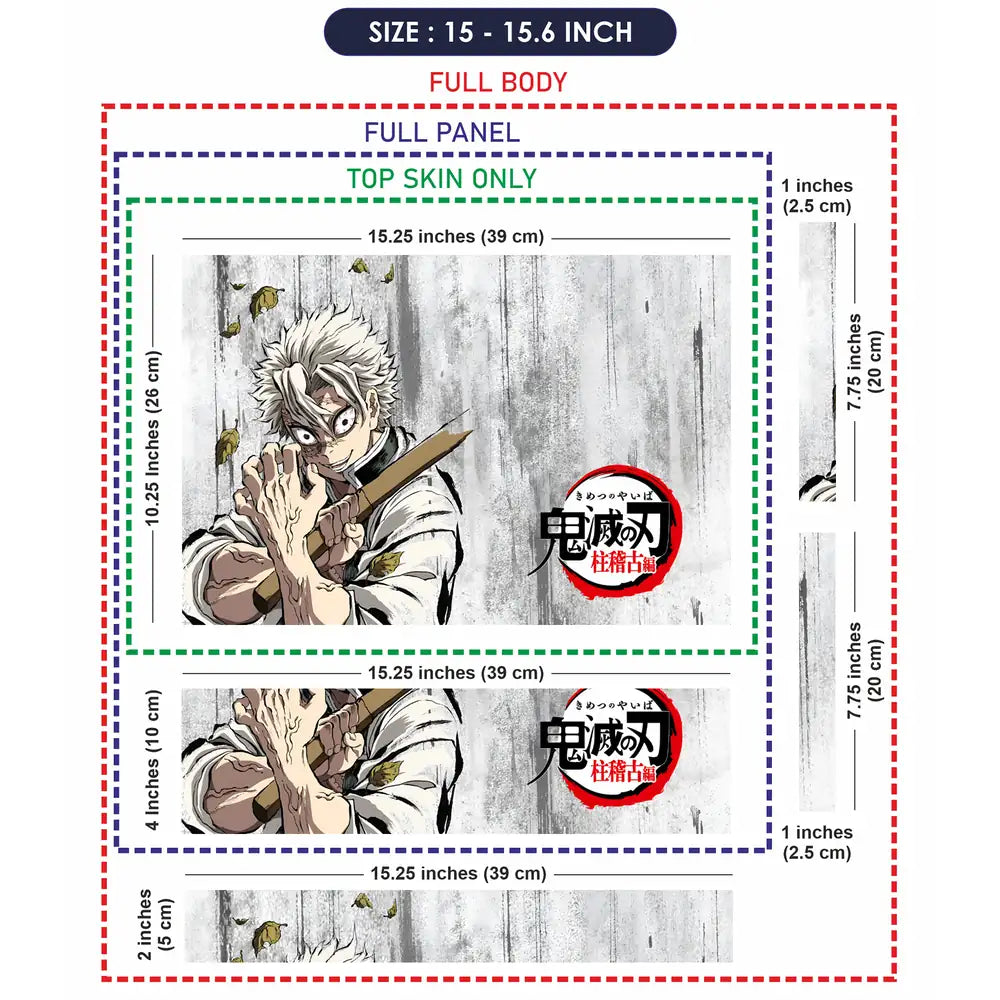Demon Slayer Sanemi Hashira Arc Laptop Skin - View 8