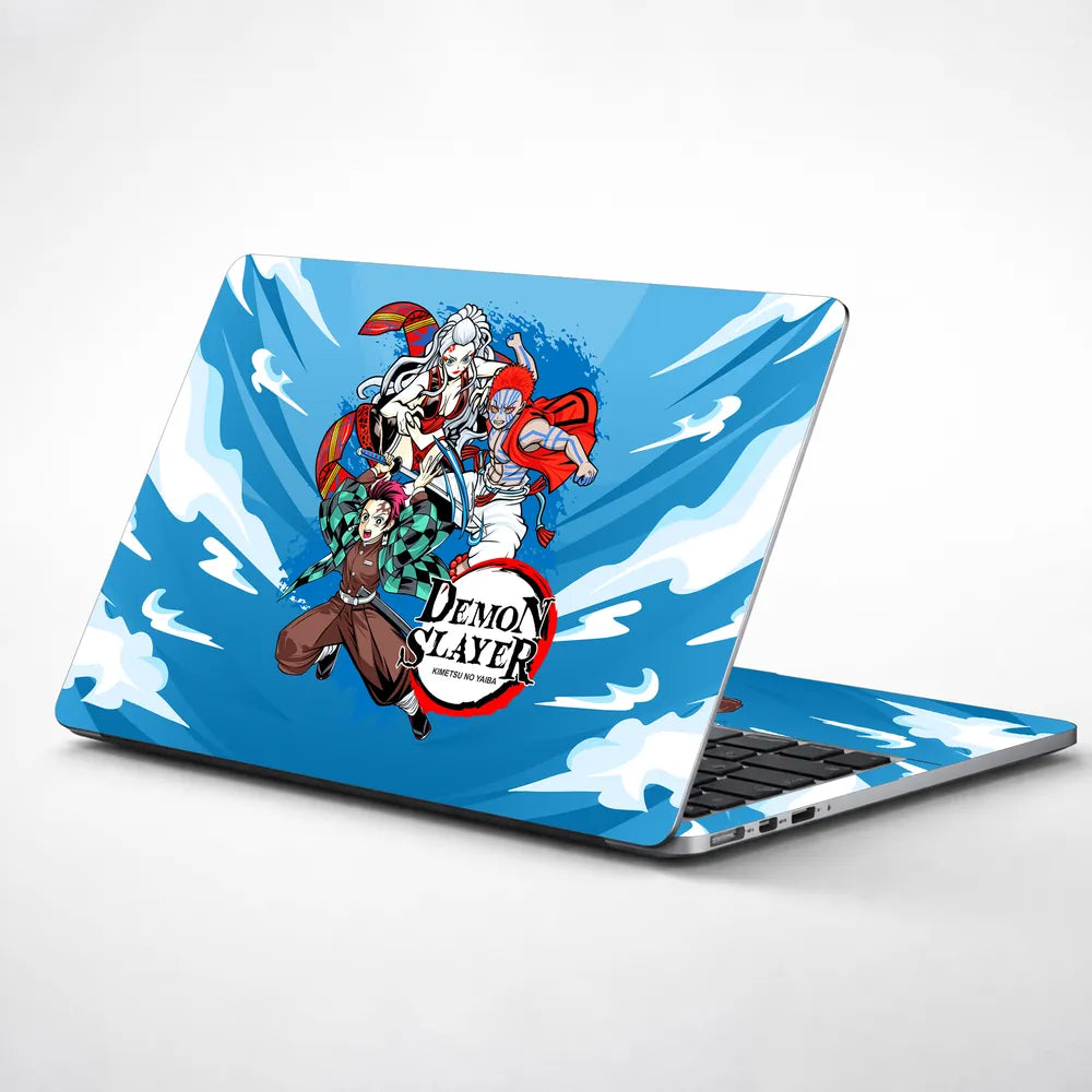 Demon Slayer Trio in Sky Laptop Skin - View 1
