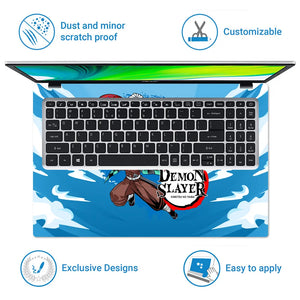 Demon Slayer Trio in Sky Laptop Skin - View 5