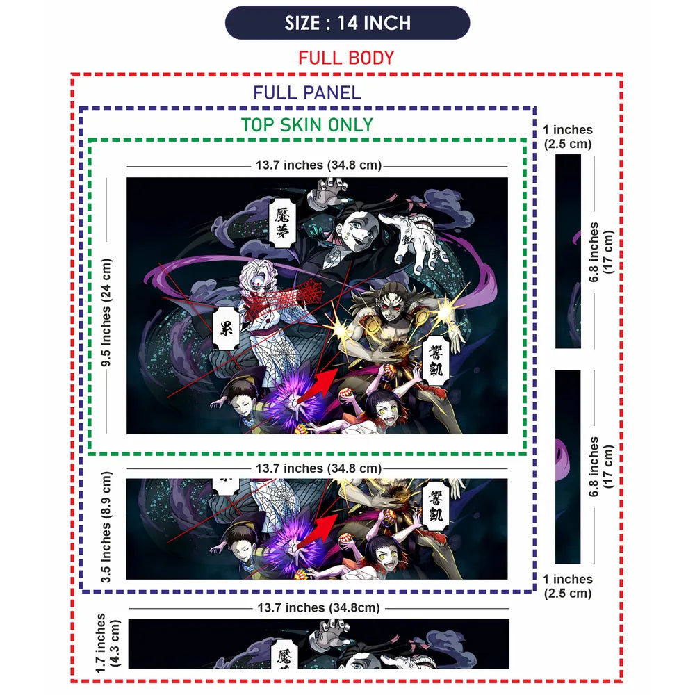 Demon Slayer Upper Rank Demon Vortex Laptop Skin - View 7