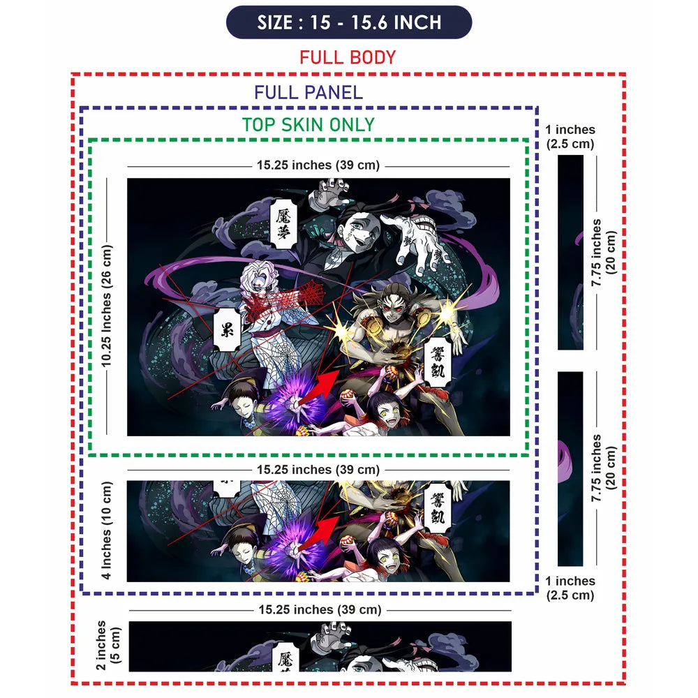 Demon Slayer Upper Rank Demon Vortex Laptop Skin - View 8
