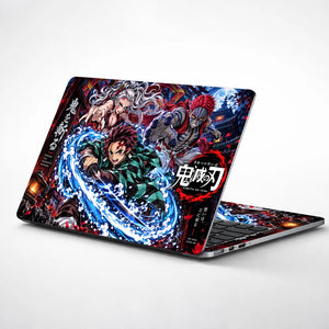 Demon Slayer Water Breathing Clash Laptop Skin - View 1