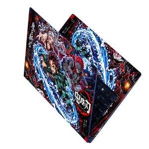 Demon Slayer Water Breathing Clash Laptop Skin - View 2