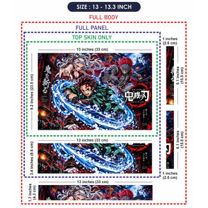 Demon Slayer Water Breathing Clash Laptop Skin - View 6