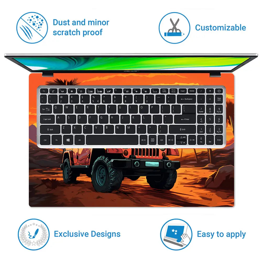 Desert Offroad Jeep Laptop Skin - View 5
