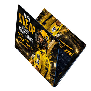 Dhoni Never Give Up CSK Laptop Skin - View 2