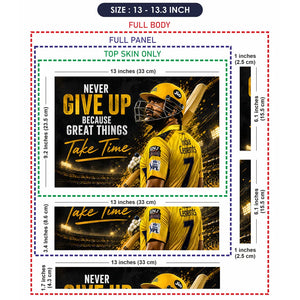 Dhoni Never Give Up CSK Laptop Skin - View 6