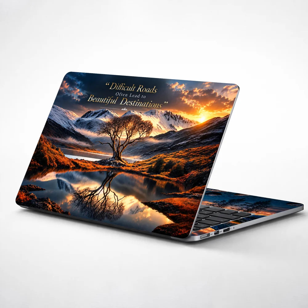 Difficult Roads Lone Tree Laptop Skin - View 1