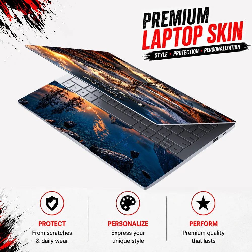 Difficult Roads Lone Tree Laptop Skin - View 3