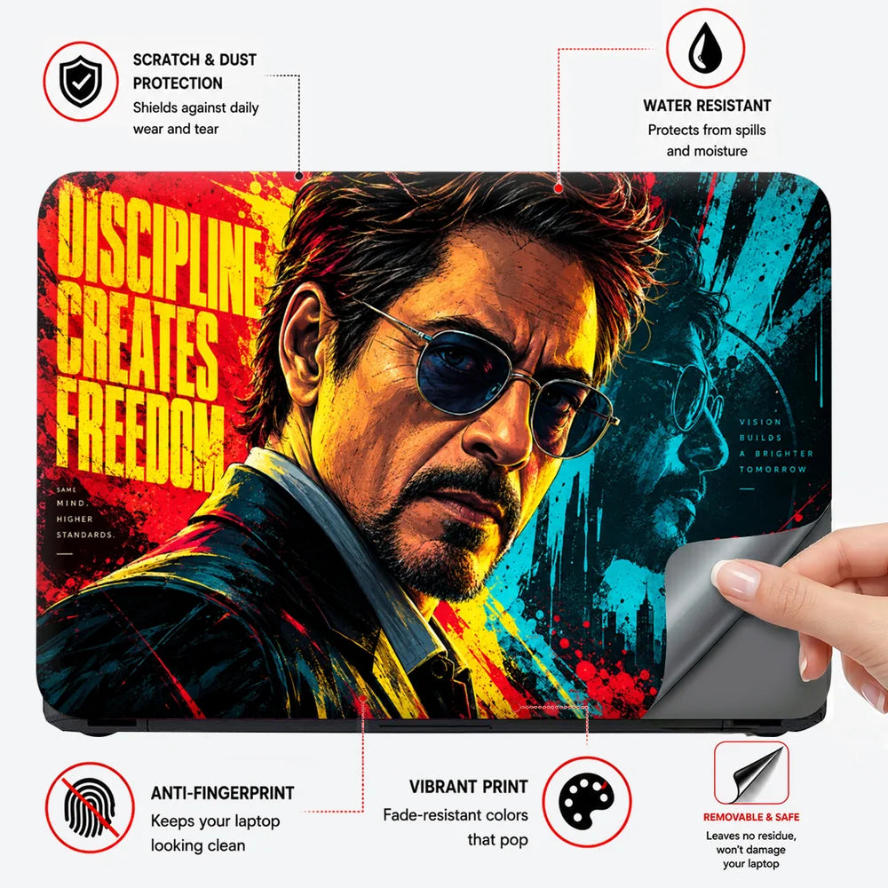 Discipline Creates Freedom Laptop Skin - View 4