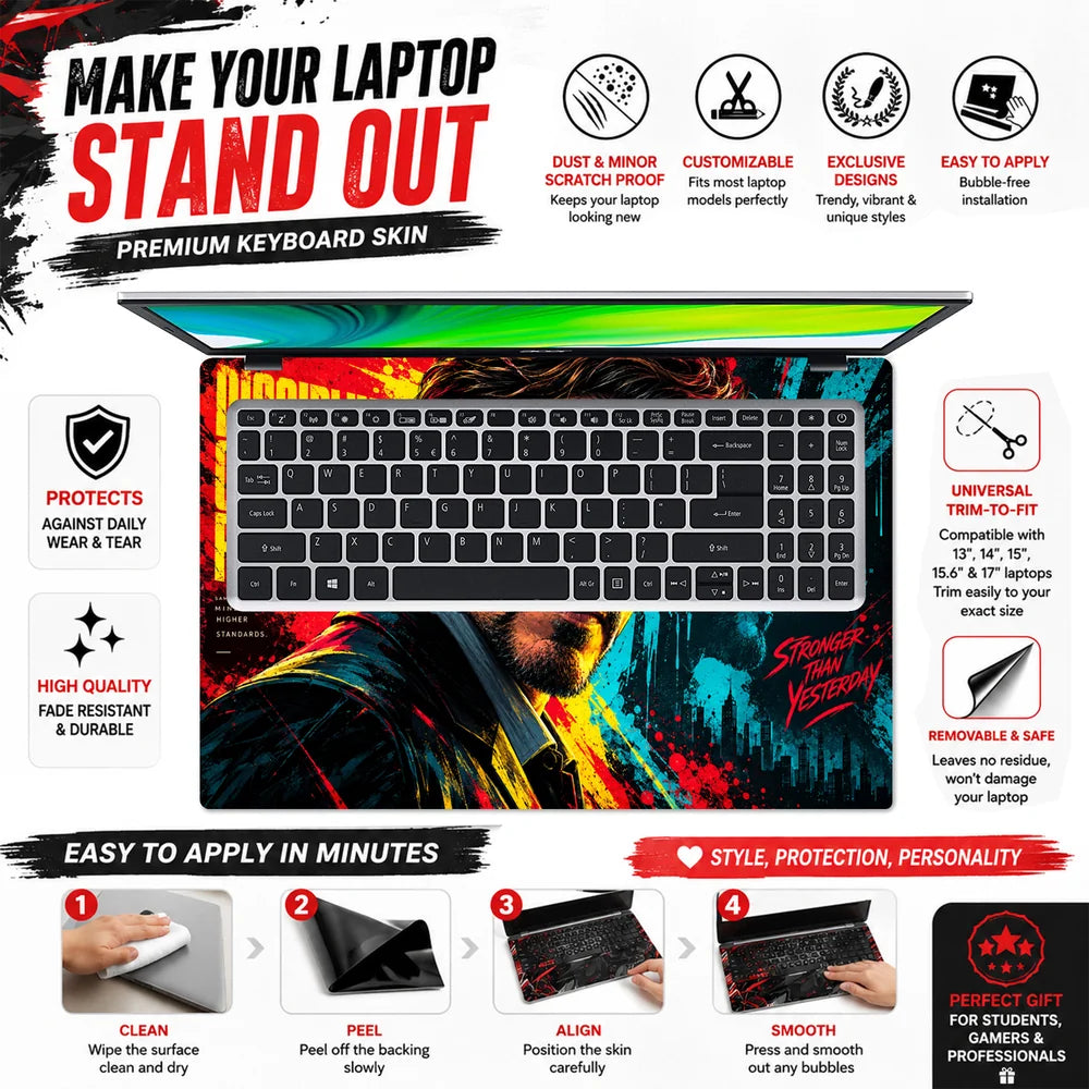Discipline Creates Freedom Laptop Skin - View 5