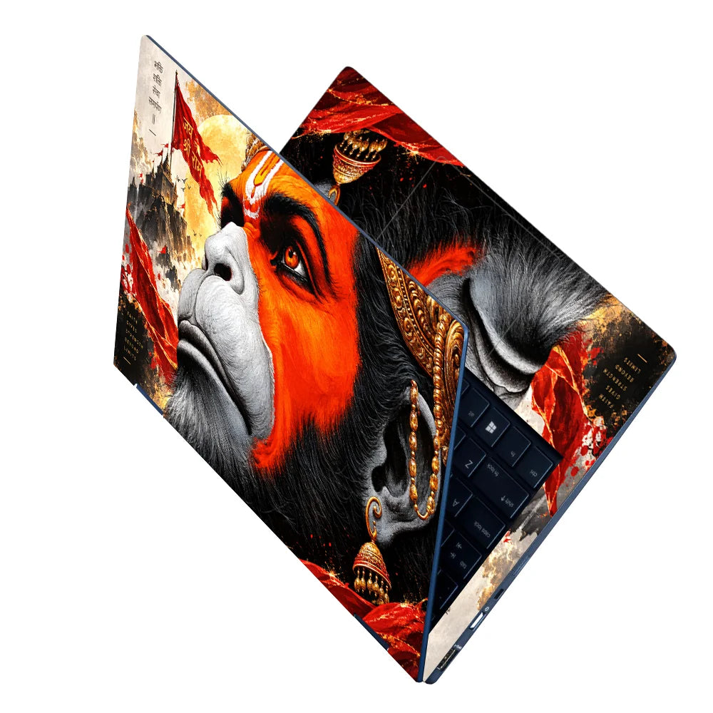 Divine Hanuman Faith and Strength Laptop Skin - View 2
