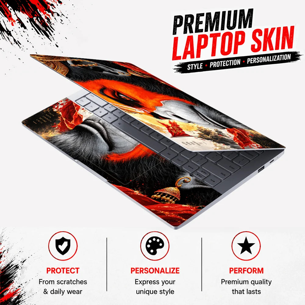 Divine Hanuman Faith and Strength Laptop Skin - View 3