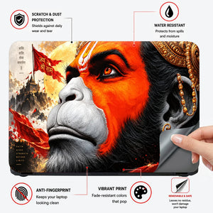 Divine Hanuman Faith and Strength Laptop Skin - View 4