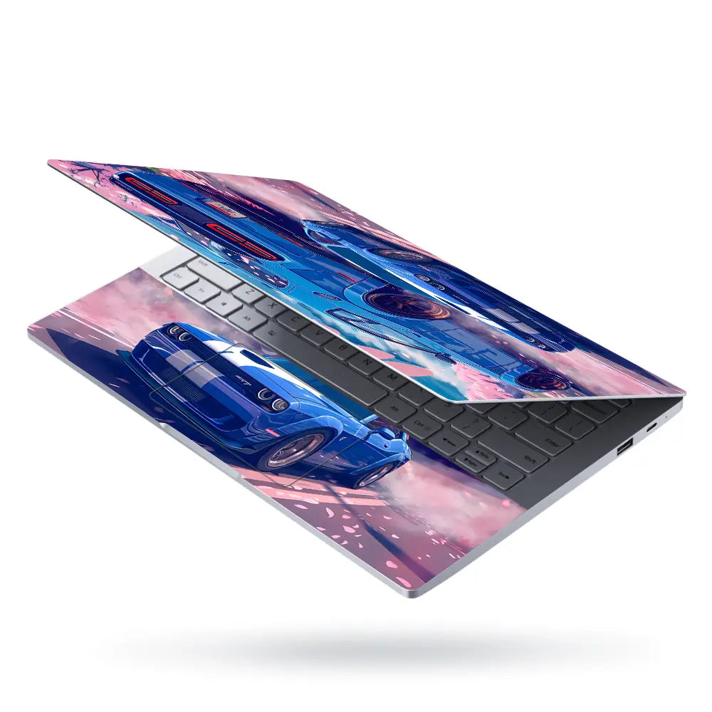 Dodge Challenger Blue Muscle Laptop Skin - View 3