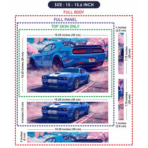 Dodge Challenger Blue Muscle Laptop Skin - View 8