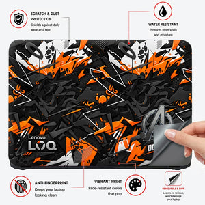 Dont Touch My Machine Orange Laptop Skin - View 4