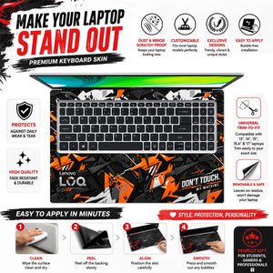 Dont Touch My Machine Orange Laptop Skin - View 5
