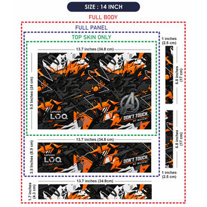 Dont Touch My Machine Orange Laptop Skin - View 7