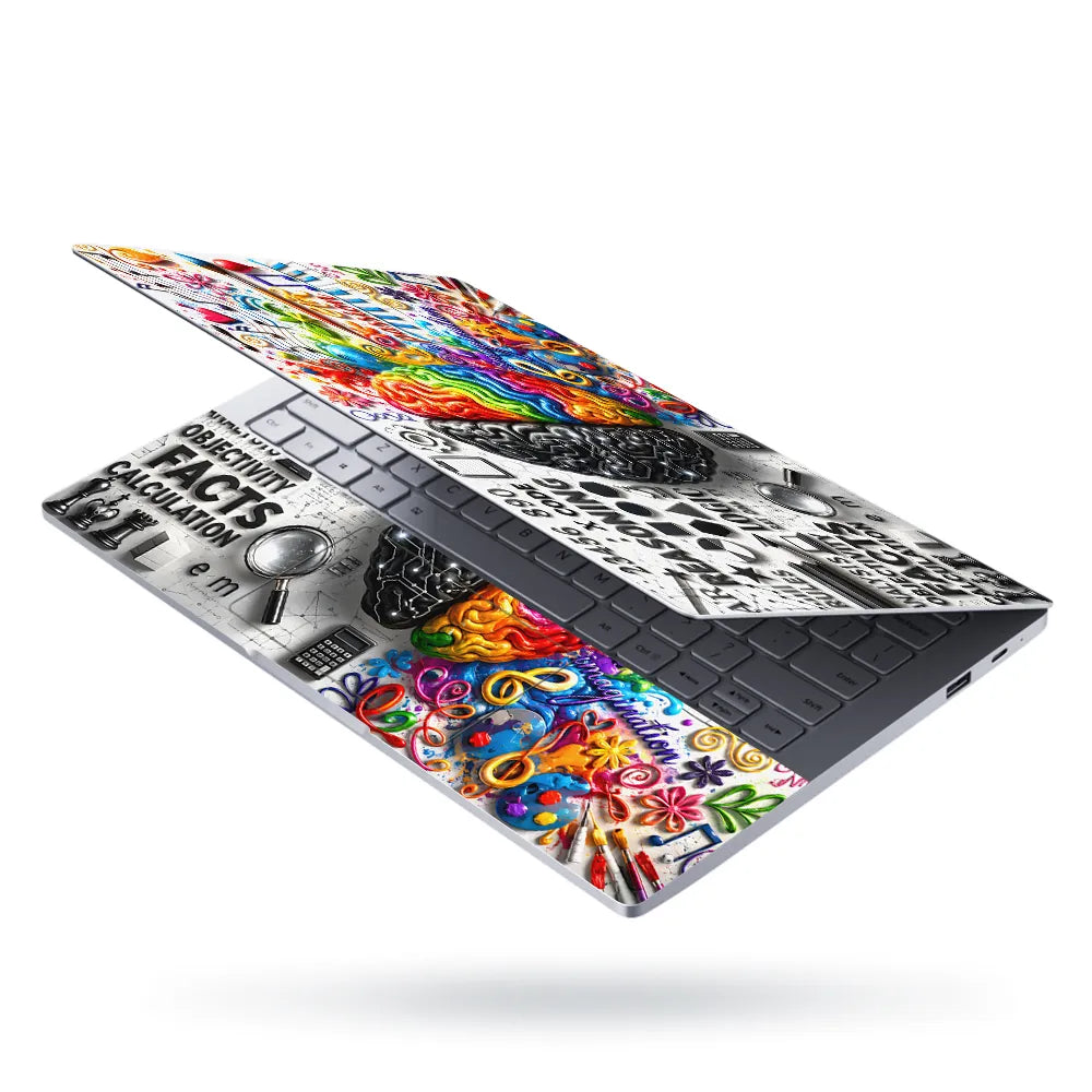 Doodle Brain Left Logic Right Creative Detail Laptop Skin - View 3