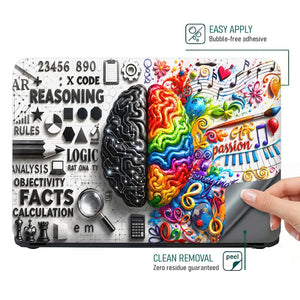 Doodle Brain Left Logic Right Creative Detail Laptop Skin - View 4