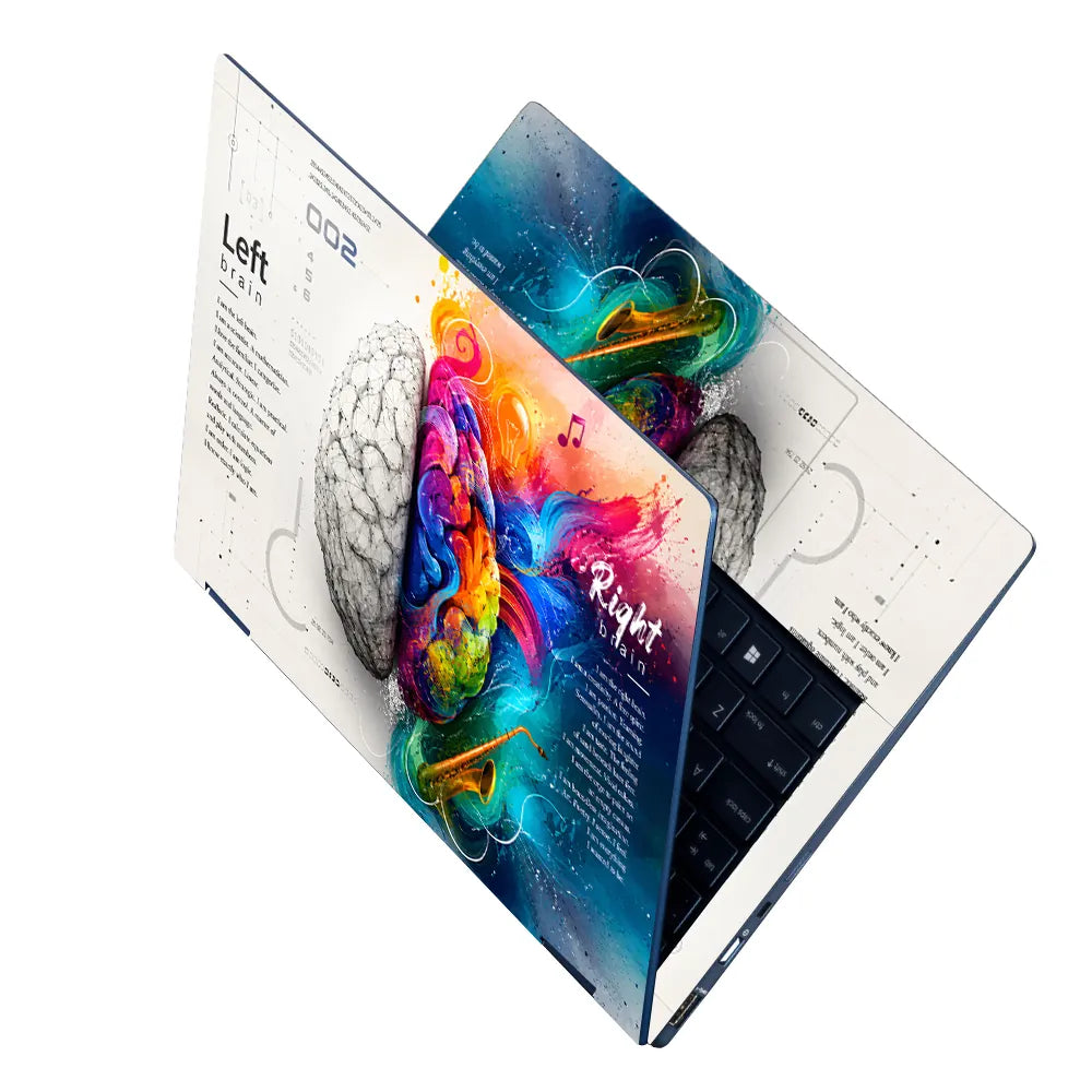 Doodle Brain Left Right Logical Creative Laptop Skin - View 2